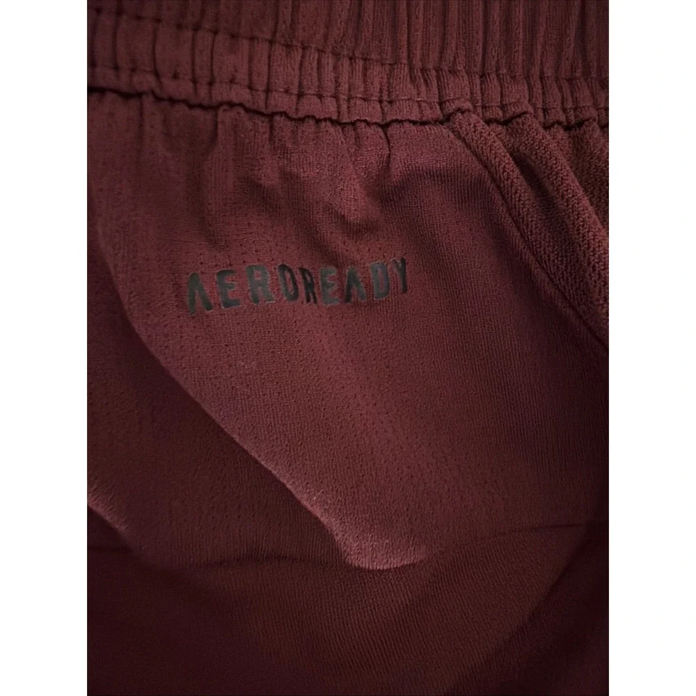 Adidas x Parley Men's Athletic Shorts Burgundy Zipper Pockets Maroon